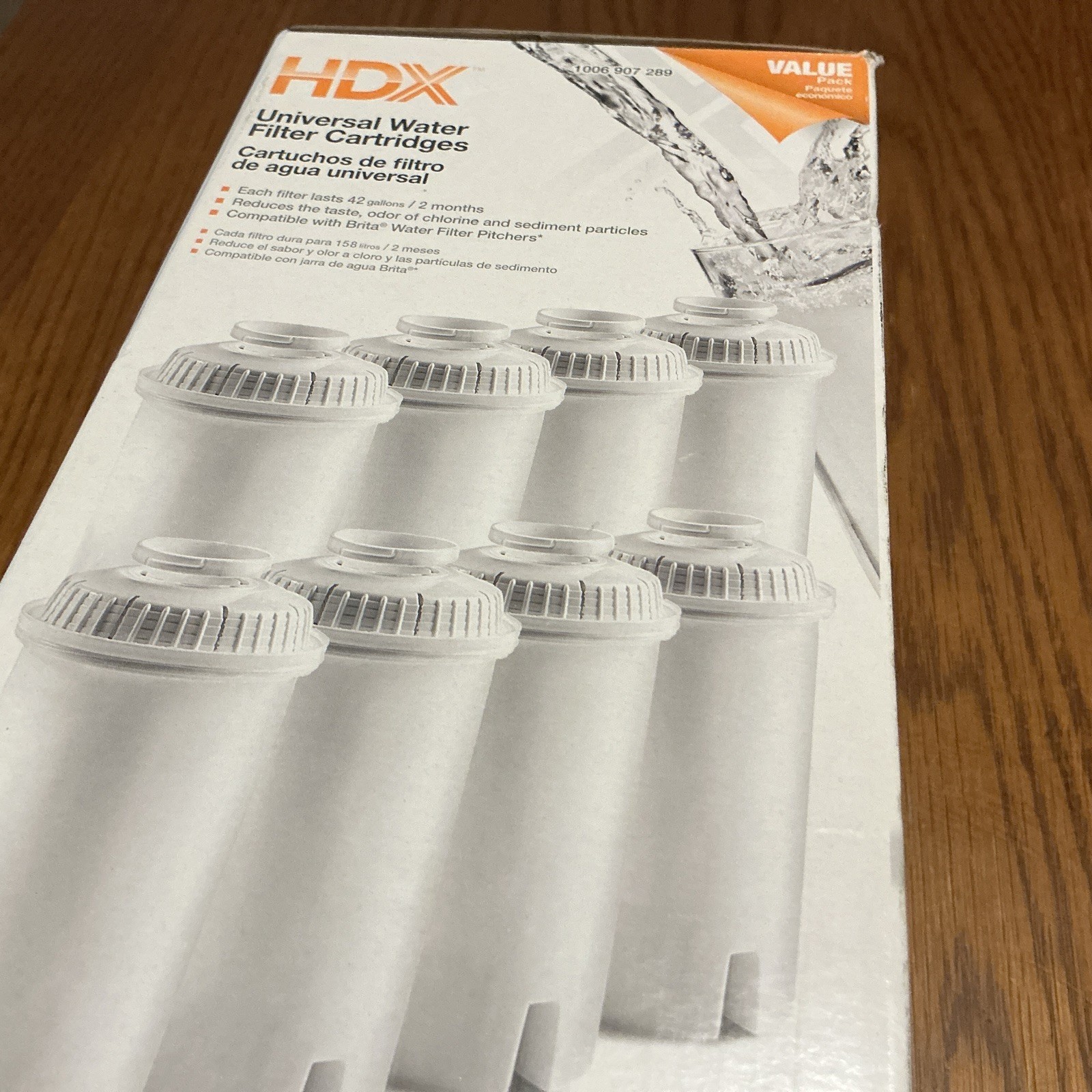 HDX F003 8-Pack Universal Water Filter Cartridges -Compatible W/ Brita Pitchers