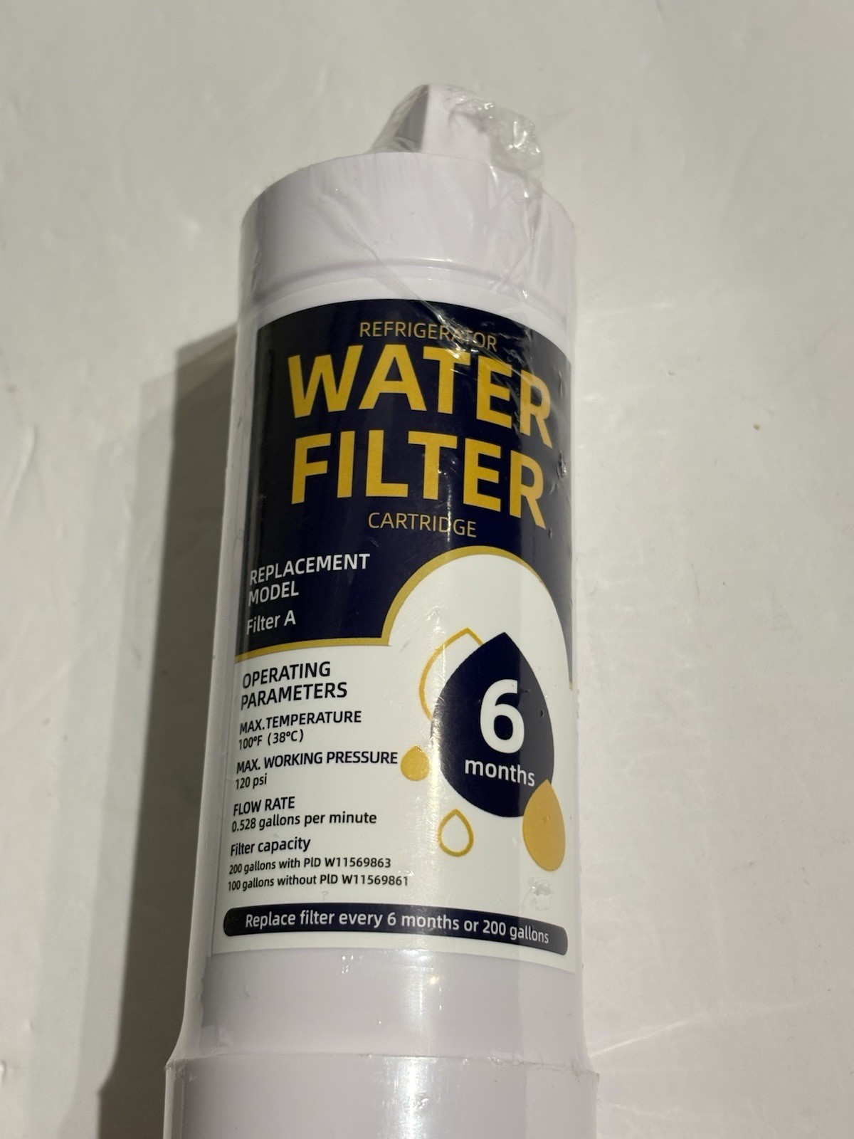 Refrigerator Water Filter Cartridge Filter A Replacement – 6 Month / 200 Gallon