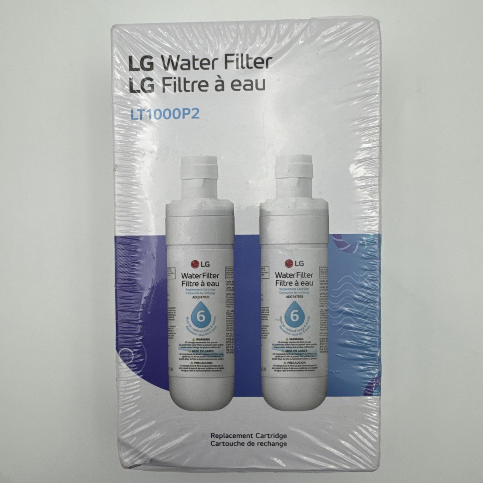 NEW LG LT1000P2 6-Month 200 Gallon Refrigerator Replacement Water Filter 2 Pack