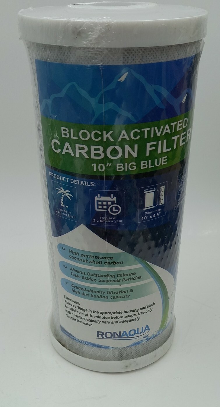RONAQUA BLOCK ACTIVATED CARBON FILTER 10″BIG BLUE