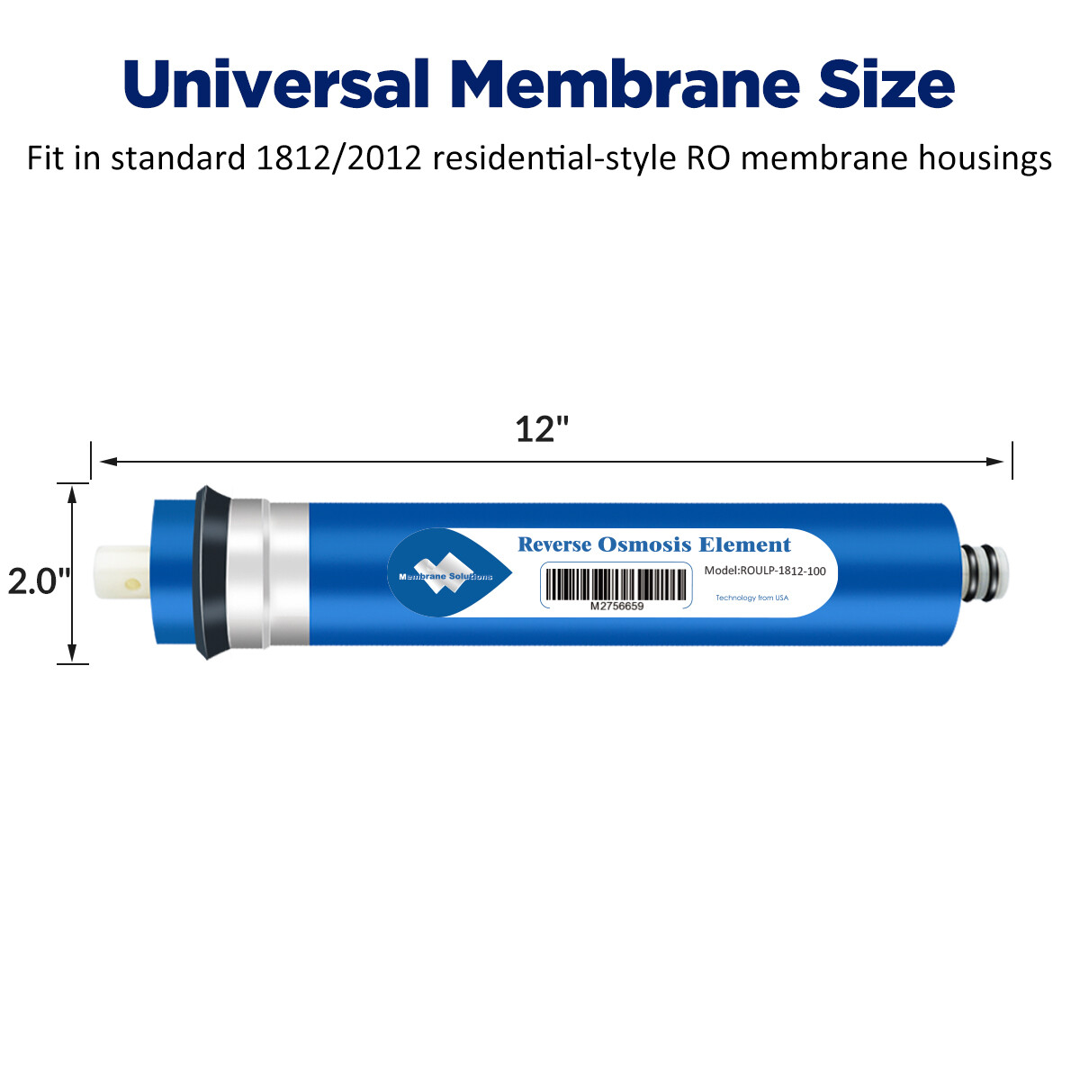 6 Pack 50/75/100 GPD RO Membrane Reverse Osmosis System Water Filter Replacement