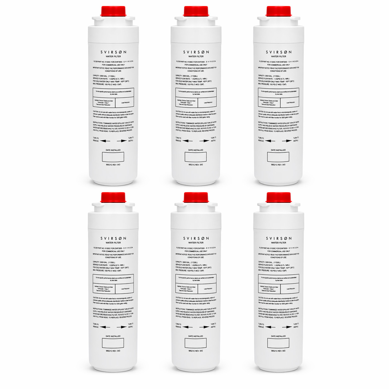 51300C Water Filter Replacement for Elkay EWF3000 | 6 Pack | US Stock