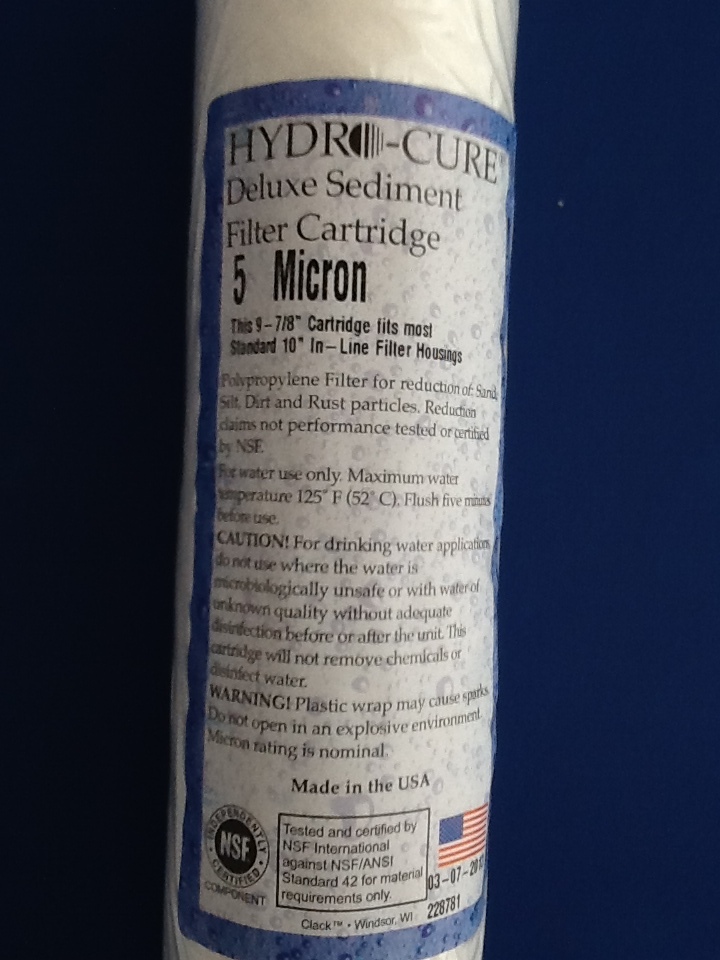 HYDRO CURE DELUXE 5 MICRON 10″x2.5″ SEDIMENT FILTER – 12 FILTERS