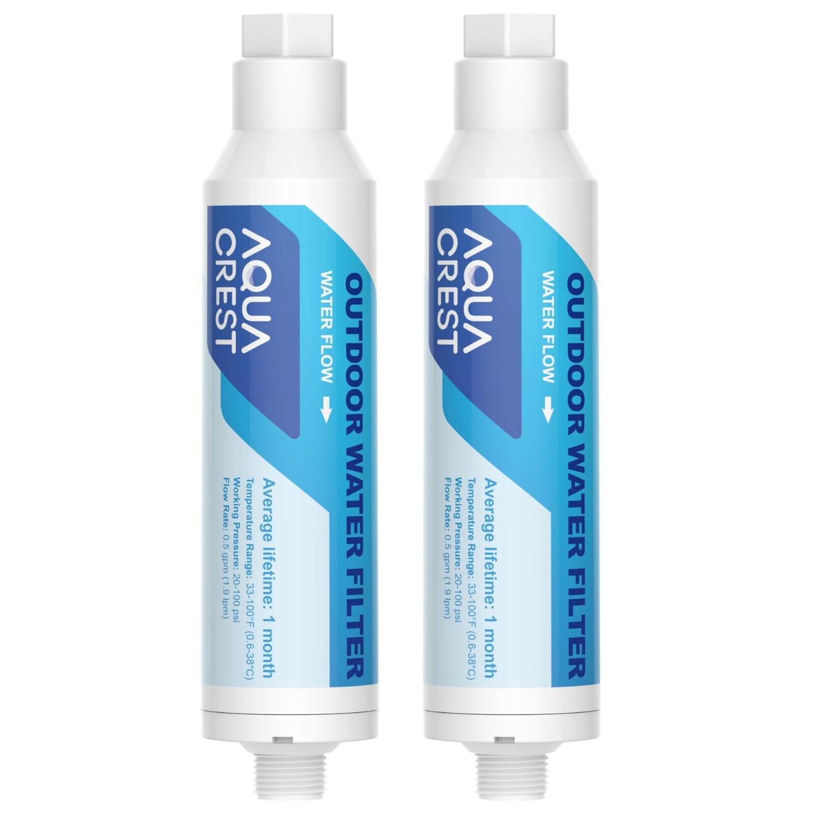 2 Pack AQUA CREST Inline Water Filter,Used for Car Washing,Window &Yard Cleaning