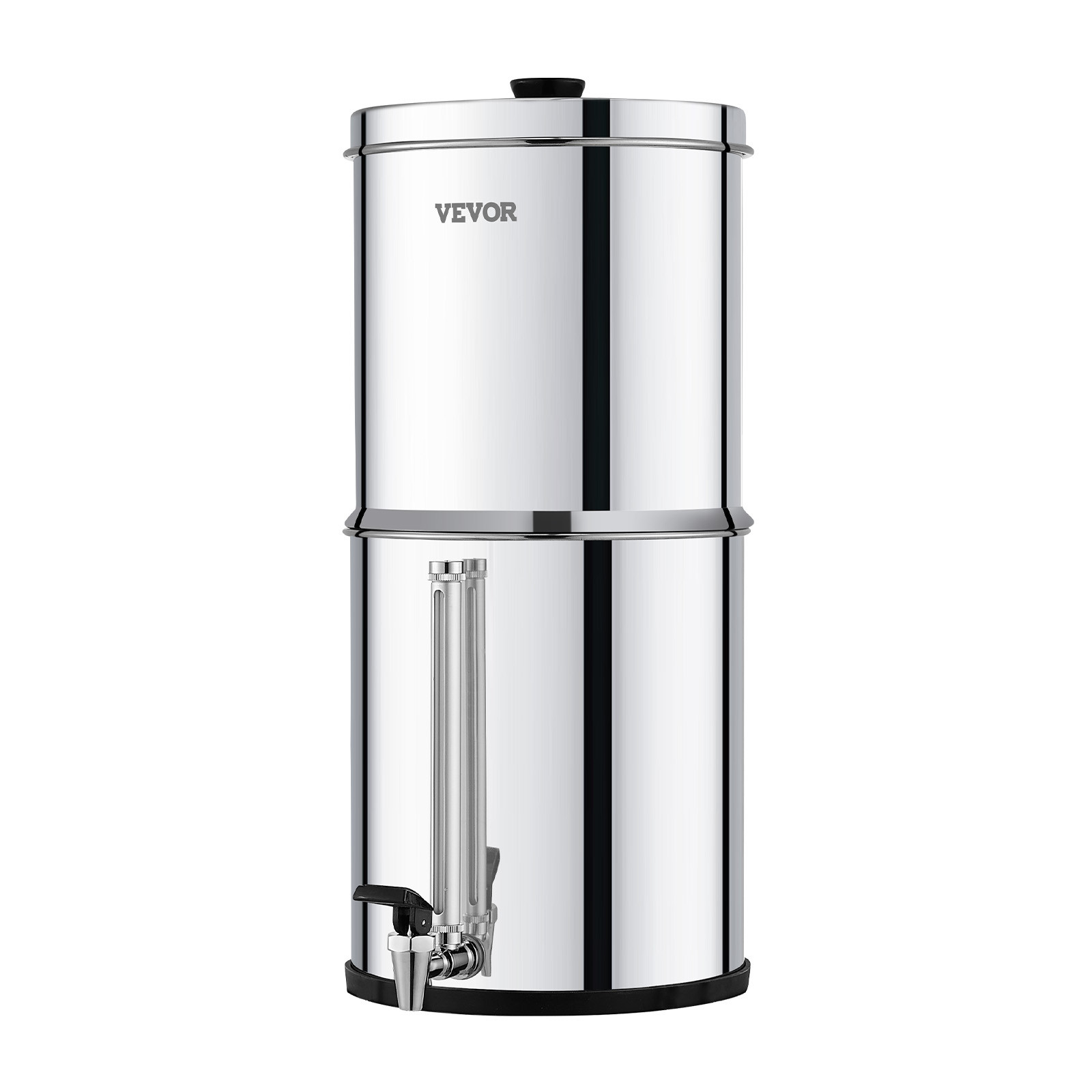 VEVOR 2.25G Gravity-fed Water Filter Countertop System Stainless Steel 2 Filters