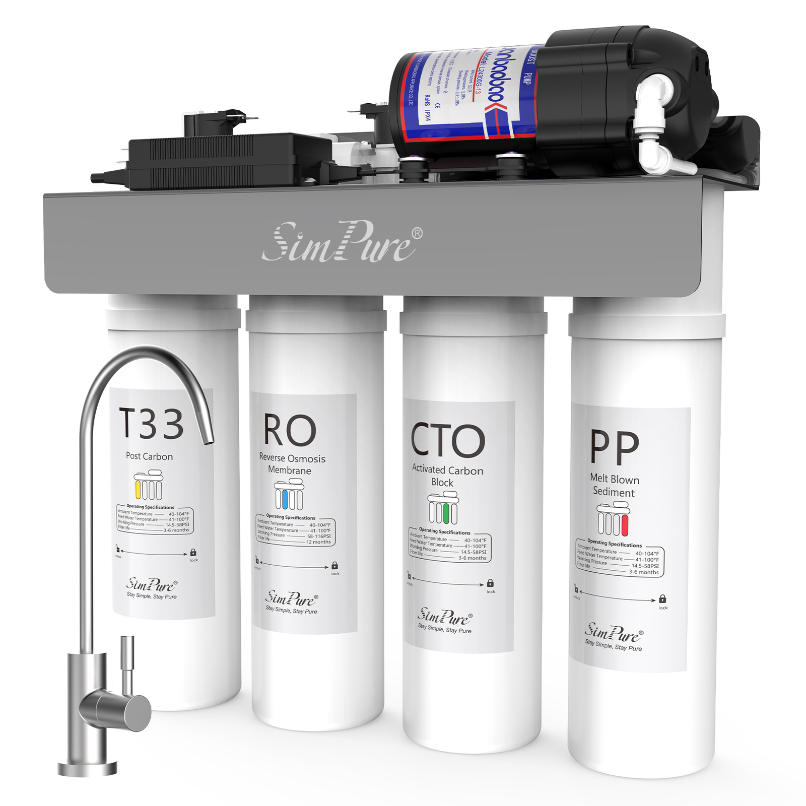 WP2-400GPD 8 Stage UV STERILIZER Tankless RO Reverse Osmosis Water Filter System