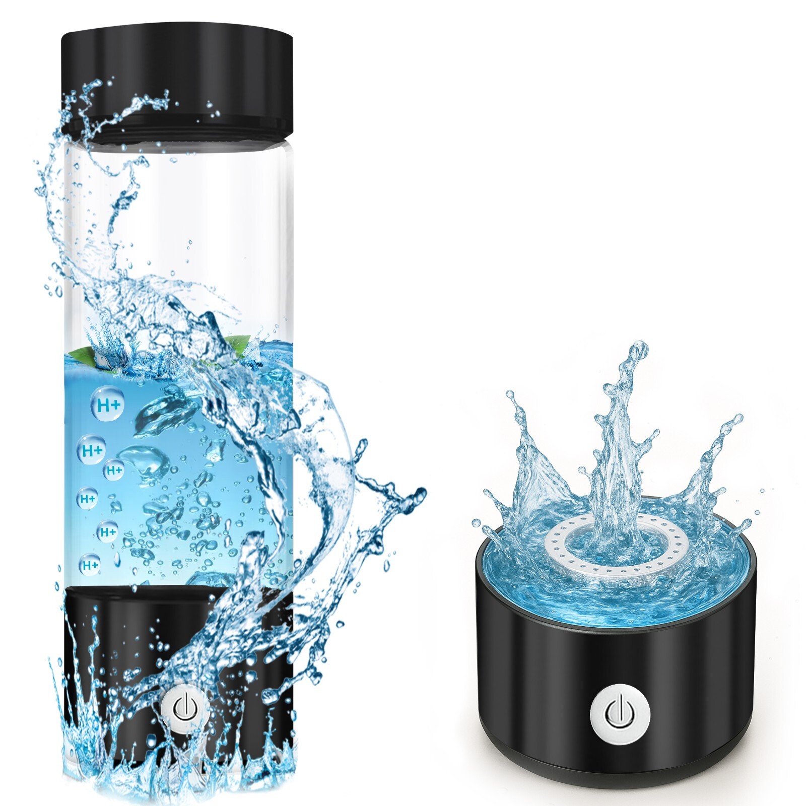 NIXCER HYDROGEN 3 MIN SPE PEM TECH 2025 MODEL 420ML HYDRO WATER BOTTLE BLACK