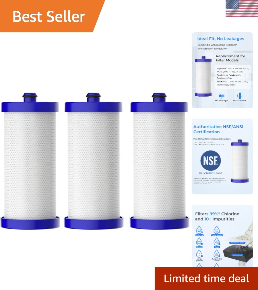 Advanced Coconut Carbon Refrigerator Filters – 3 Count for Pure Drinking Water