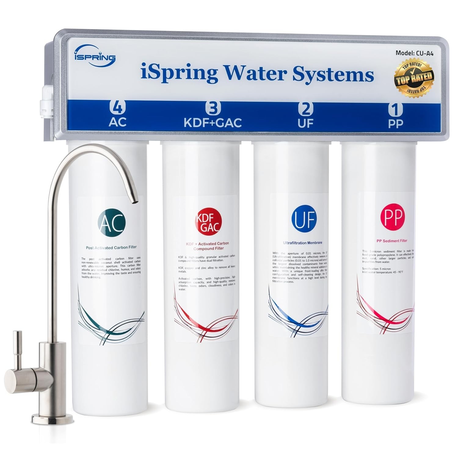 4-Stage Ultrafiltration Under Sink Water Filter System