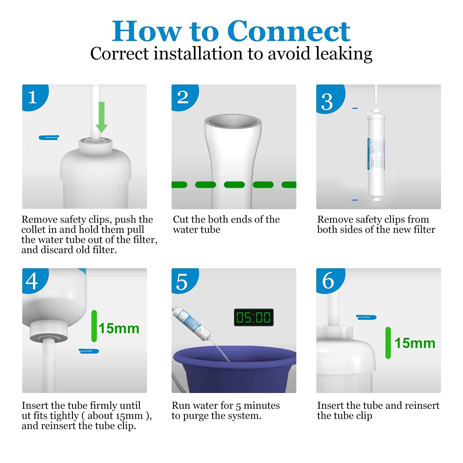 Inline Water Filter for Refrigerator & Ice Maker | 1/4″ Quick-Connect, Carbon Fi