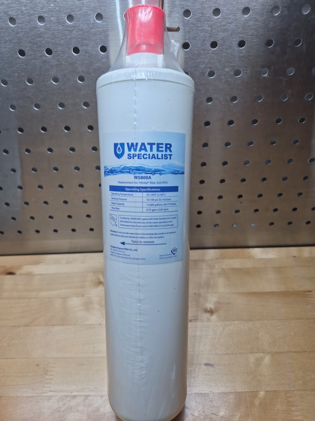 Waterspecialist 3US-PF01 Undersink Water Filter, NSF/ANSI 42 Certified
