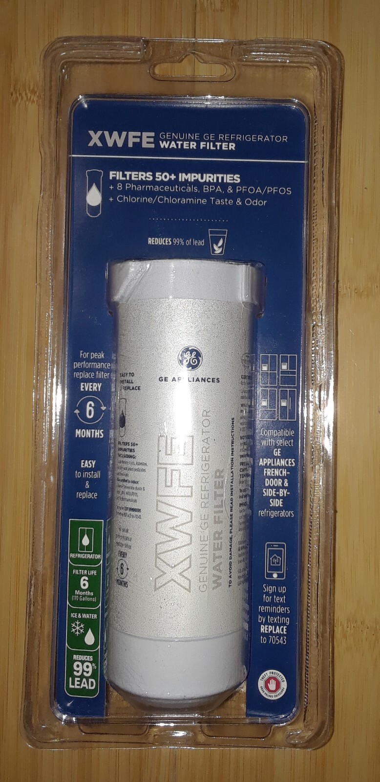 One Sealed Genuine XWFE Replacement Water Filter for Compatible GE Refrigerators