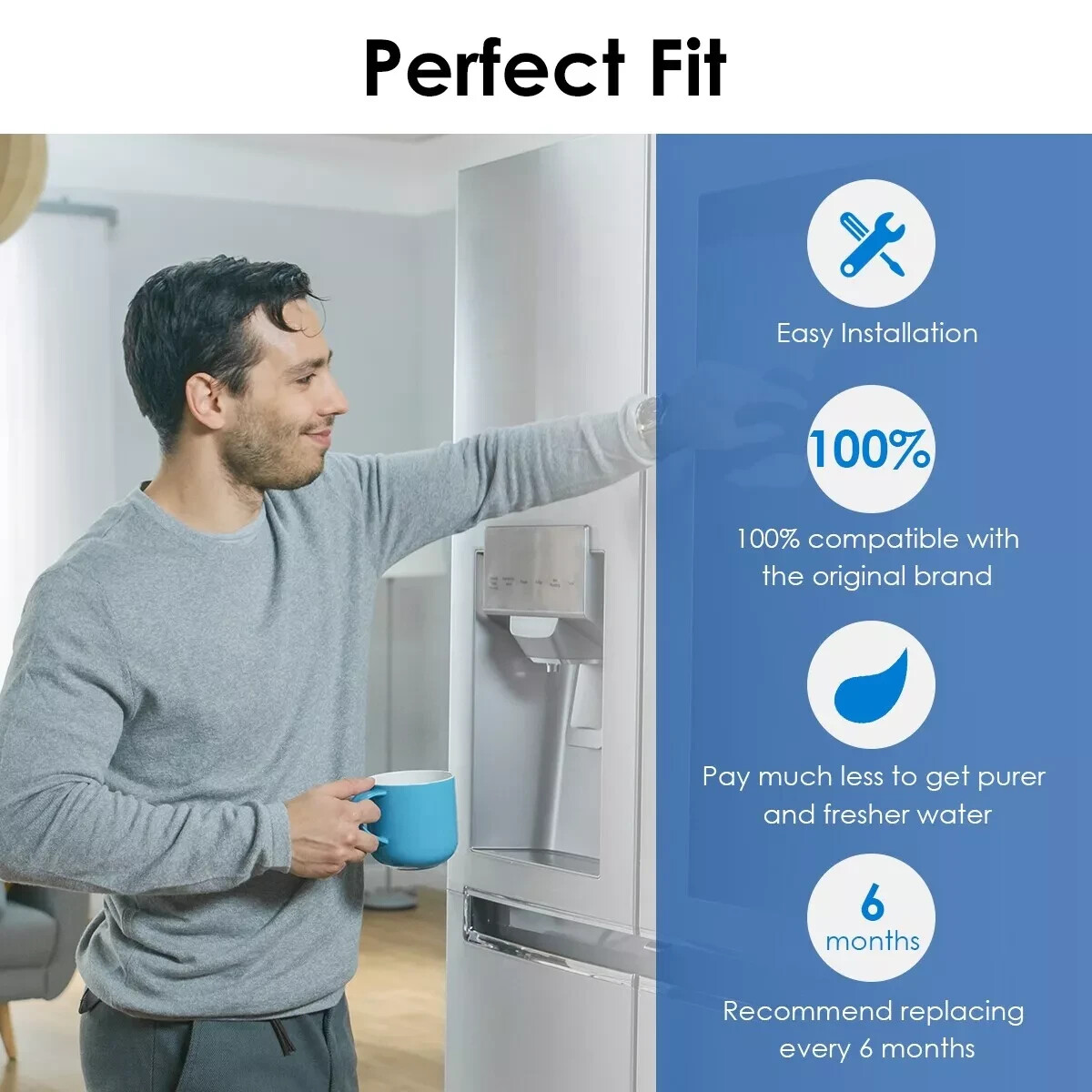 RedyPure UKF8001 UKF8001AXX-750 or -200 Refrigerator Water Filter 3-pk ~ NIB