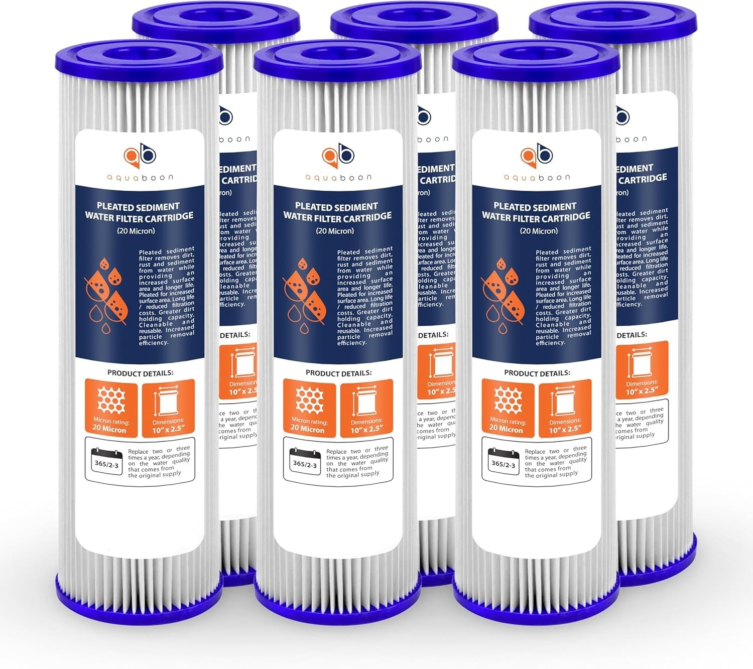 Pleated Sediment Water Filter 10 Inch 2.5 Inch Polyester for Home Filtration