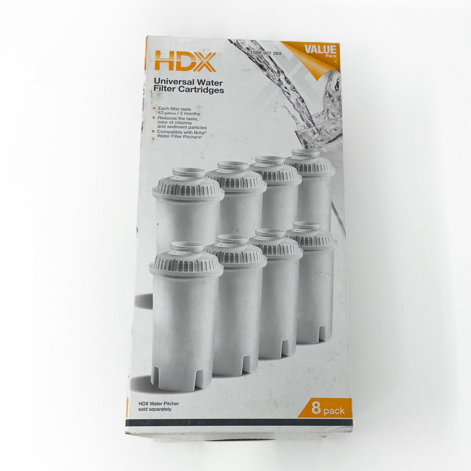 HDX Water Pitcher Replacement Water Filter Cartridges, BPA Free (8-Pack)# F003