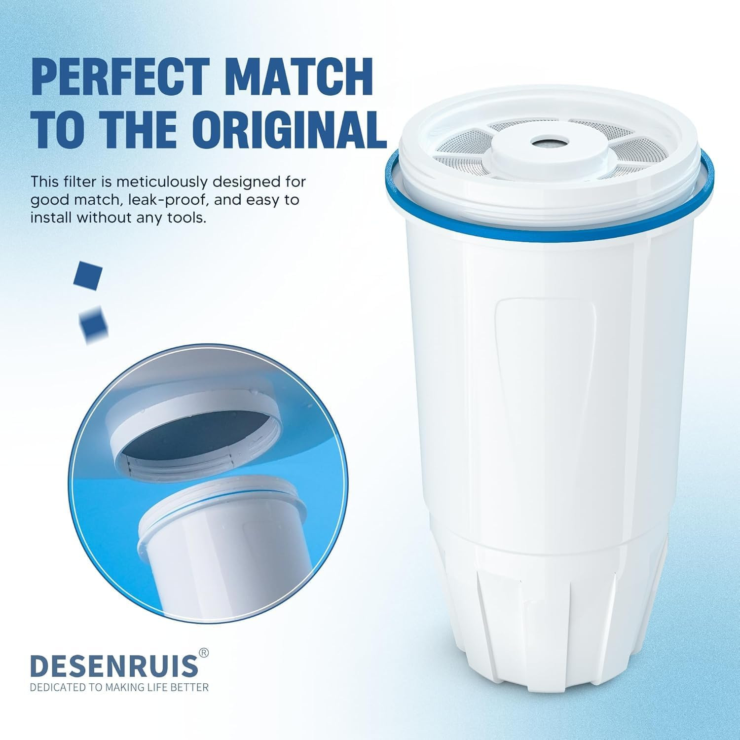 Upgraded Water Filter Replacement for Zero Pitcher and Dispenser ZR-001 ZR-004 Z