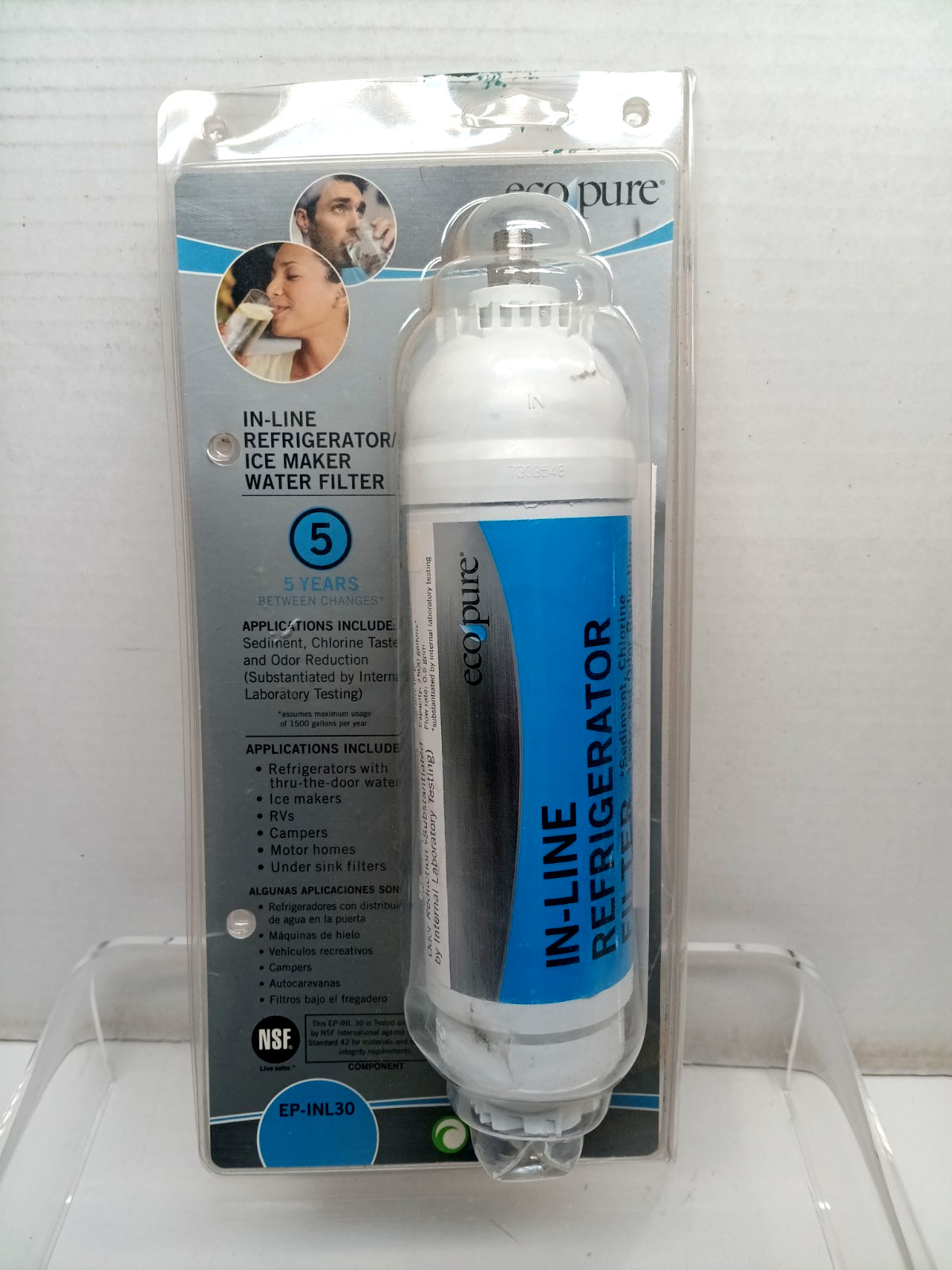 Ecopure 5 Year EP-INL30 In-Line Refrigerator Ice Maker Water Filter Sealed NEW