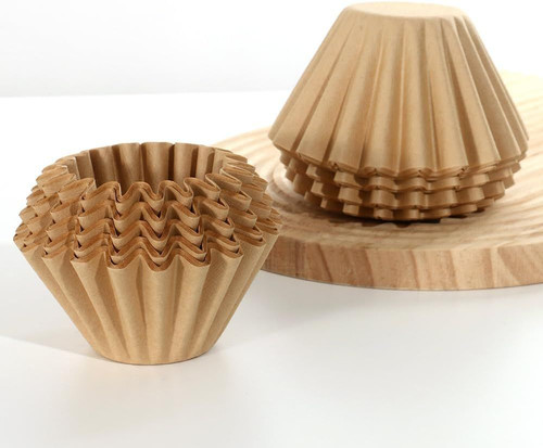 100 Count Unbleached Coffee Filters, 4-5 Cup Natural Basket Cup, Brown