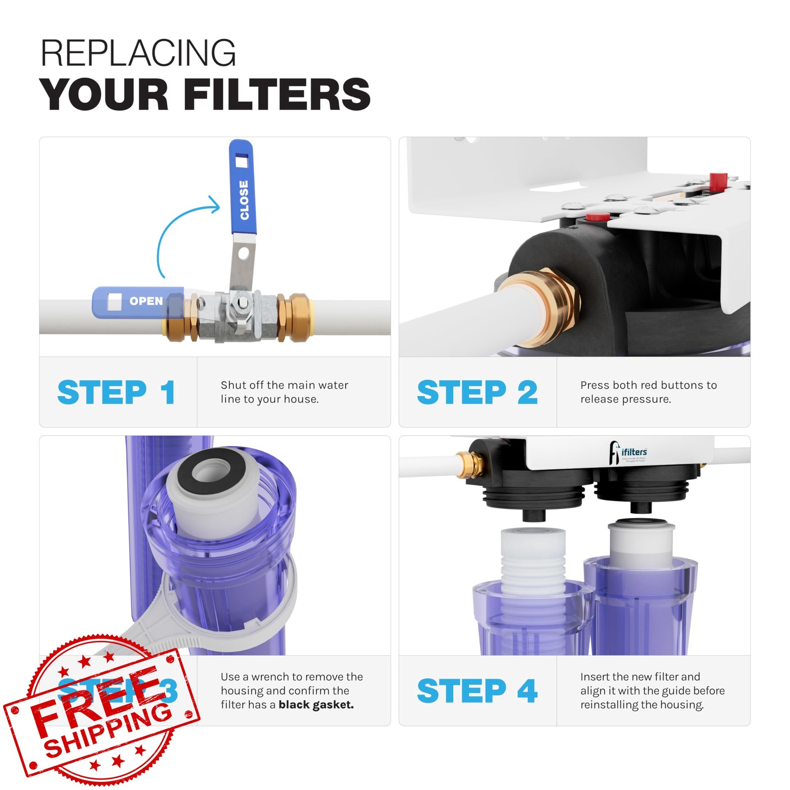 iFilters Whole House Water Filter SG5-P1-SET(V1)