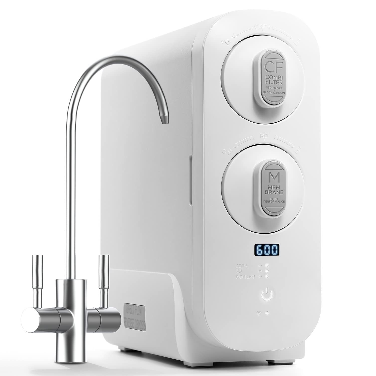 Tankless Reverse Osmosis System 600GPD Under Sink Water Filter RO Purification