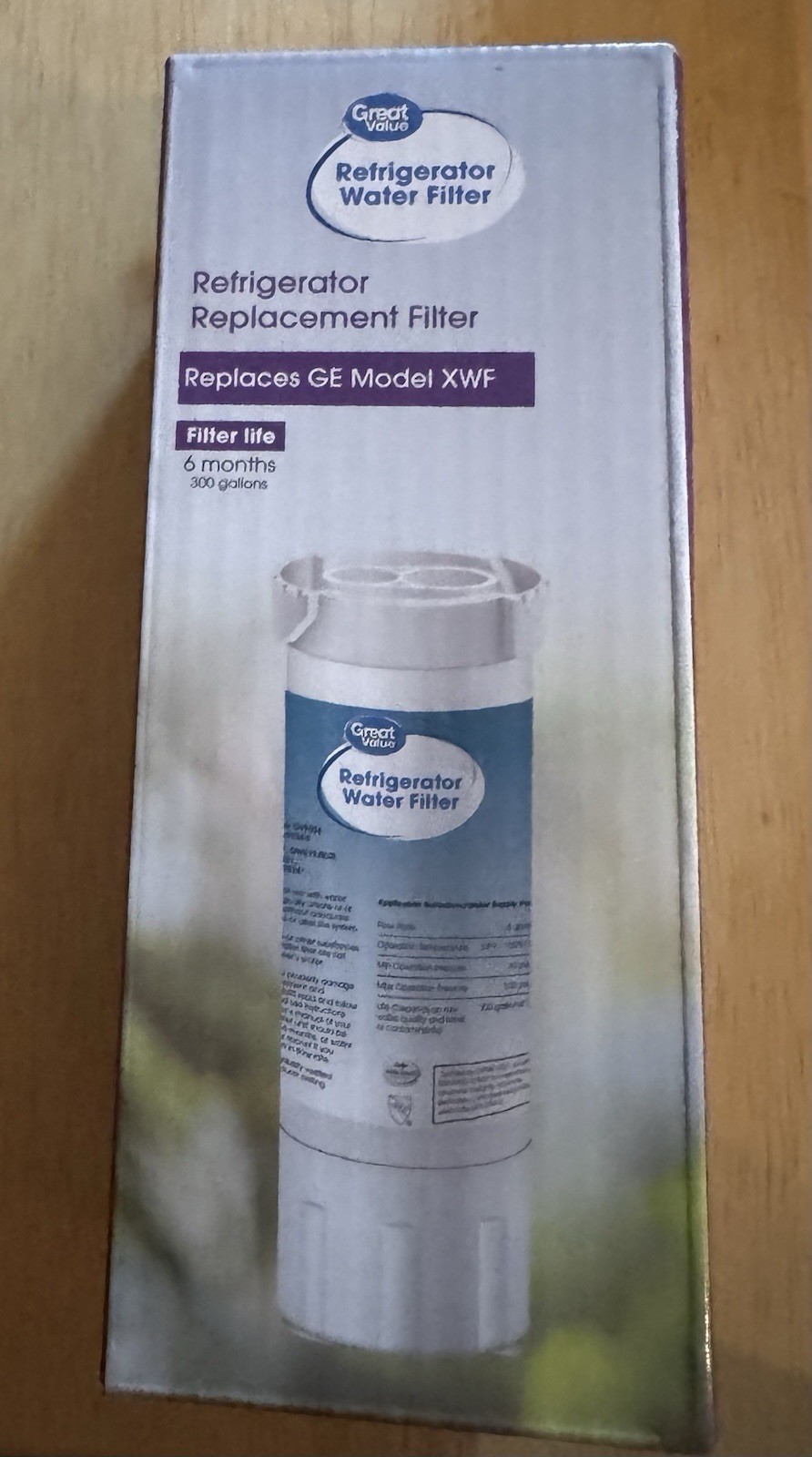 New Great Value GE Refrigerator Replacement Filter GE Model XWF 6 Months Life