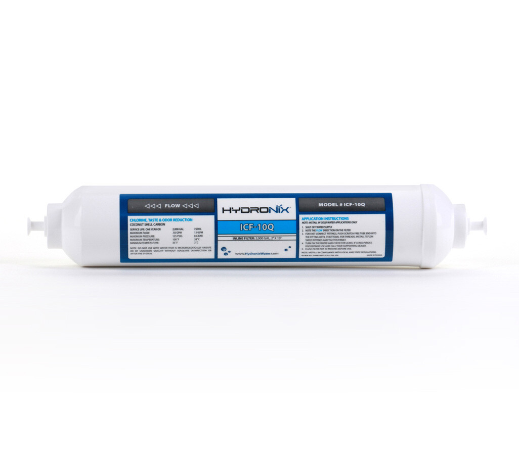 5 PK Inline RO Fridge Ice Coconut Shell GAC Water Filter, 2000 Gal 1/4″ QC Ports