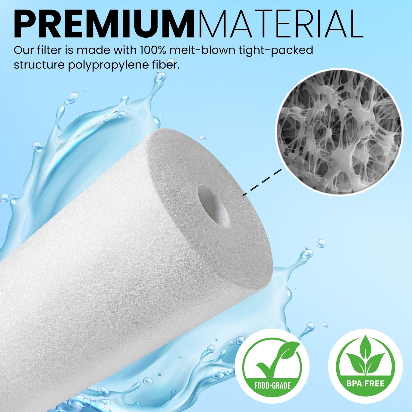 1 to 18 Pack 10″ x 4.5″ Whole House PP Sediment Water Filter Cartridge- 5 Micron