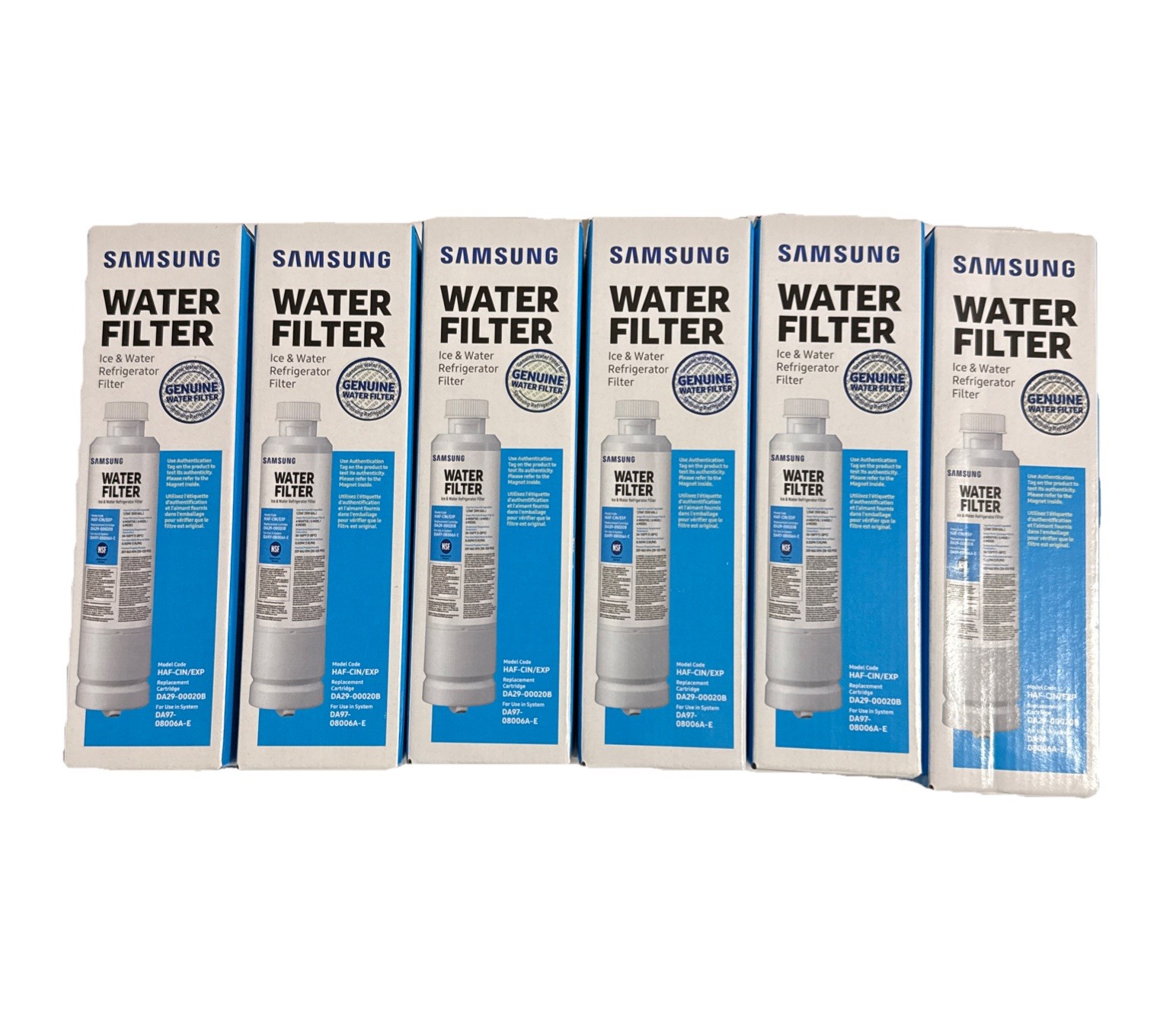 6 PACK Genuine Samsung DA29-00020B HAF-CIN/EXP Refrigerator Water Filter US
