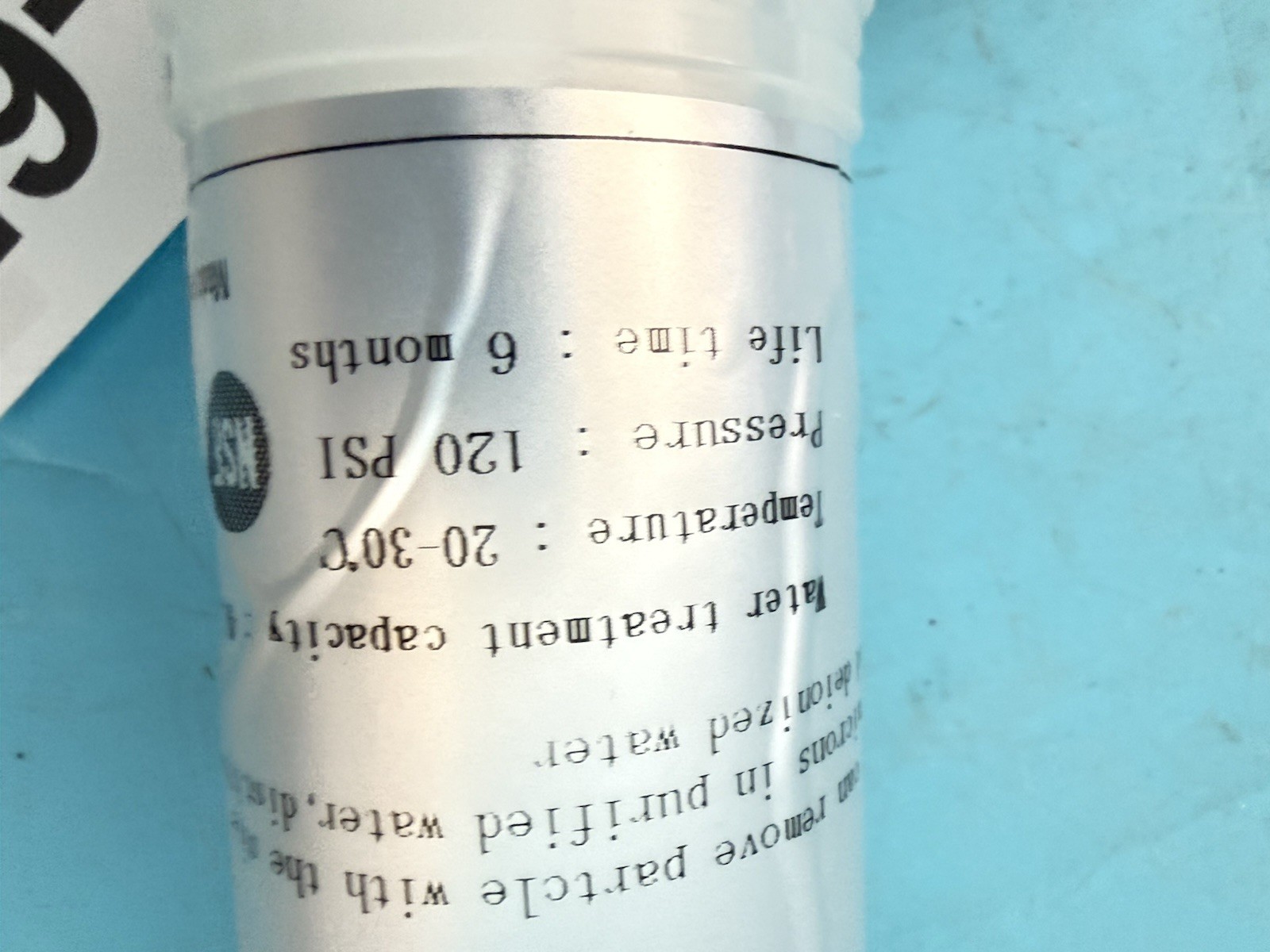Inline Water Filter 20-30°C 120 PSI Quick Connect Purifier RO Fridge System 6 Mo