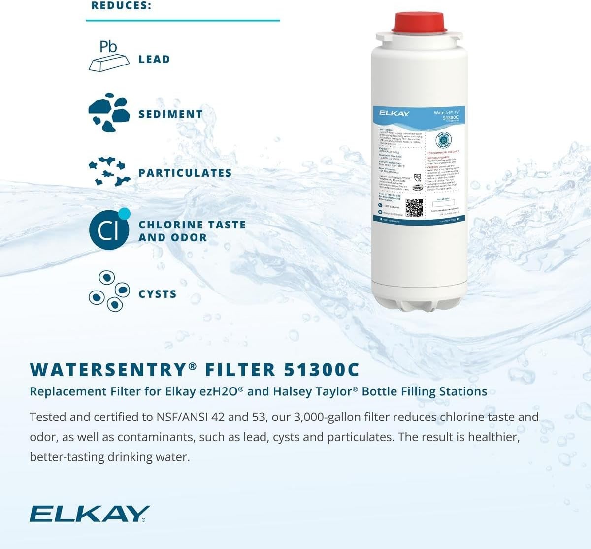 Sealed 3x Elkay 51300C WaterSentry Plus Replacement Filter (Bottle Fillers) New