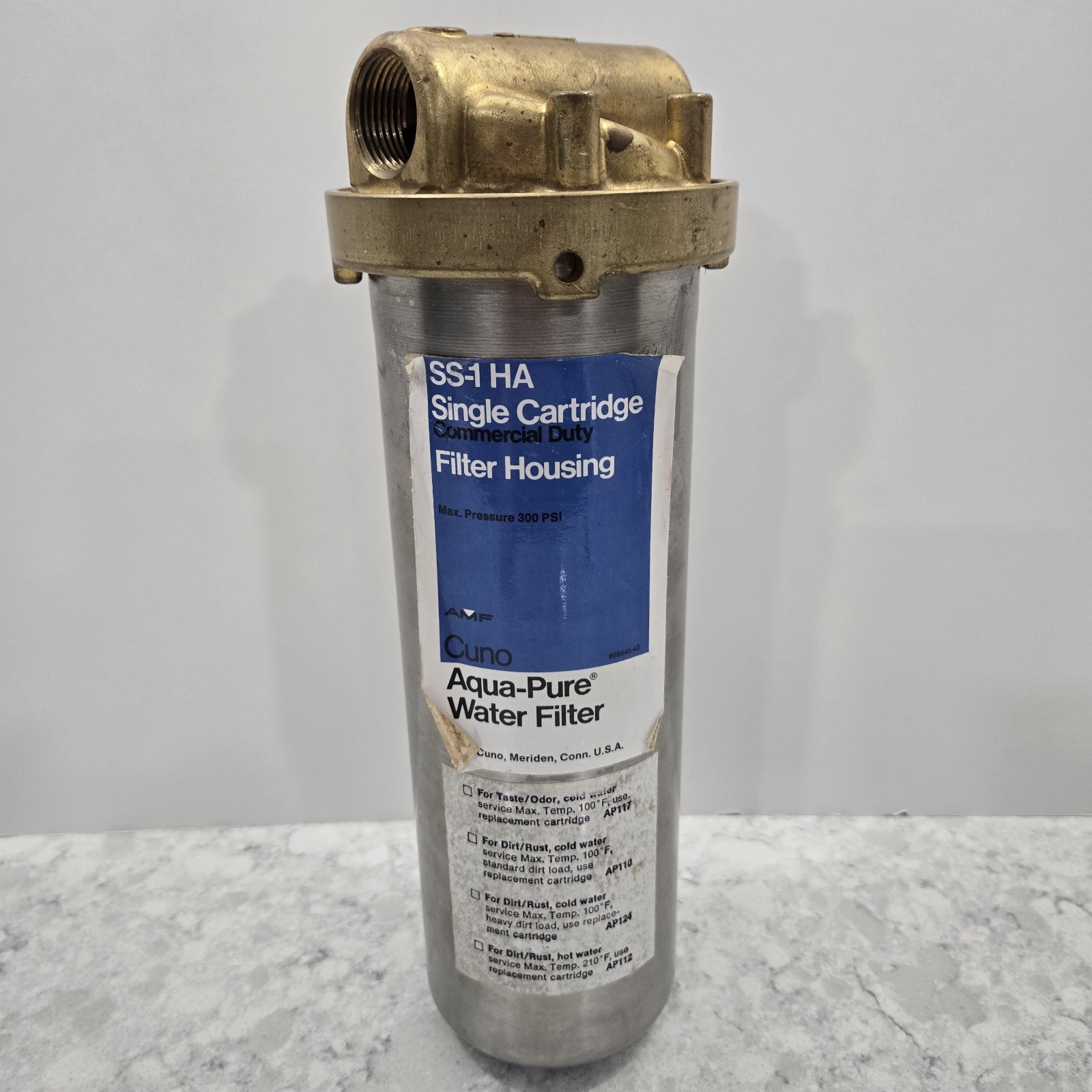 SS-1 HA Stainless Steel Single Cartridge Filter Housing Commercial Duty