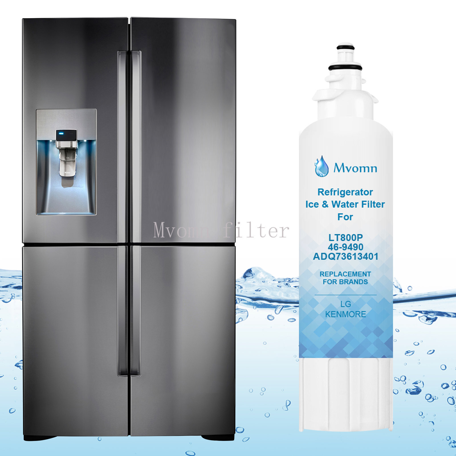 4 Pack Fit For LG LT800P ADQ73613401 HDX FML-4 ADQ73613401-S Water Filter