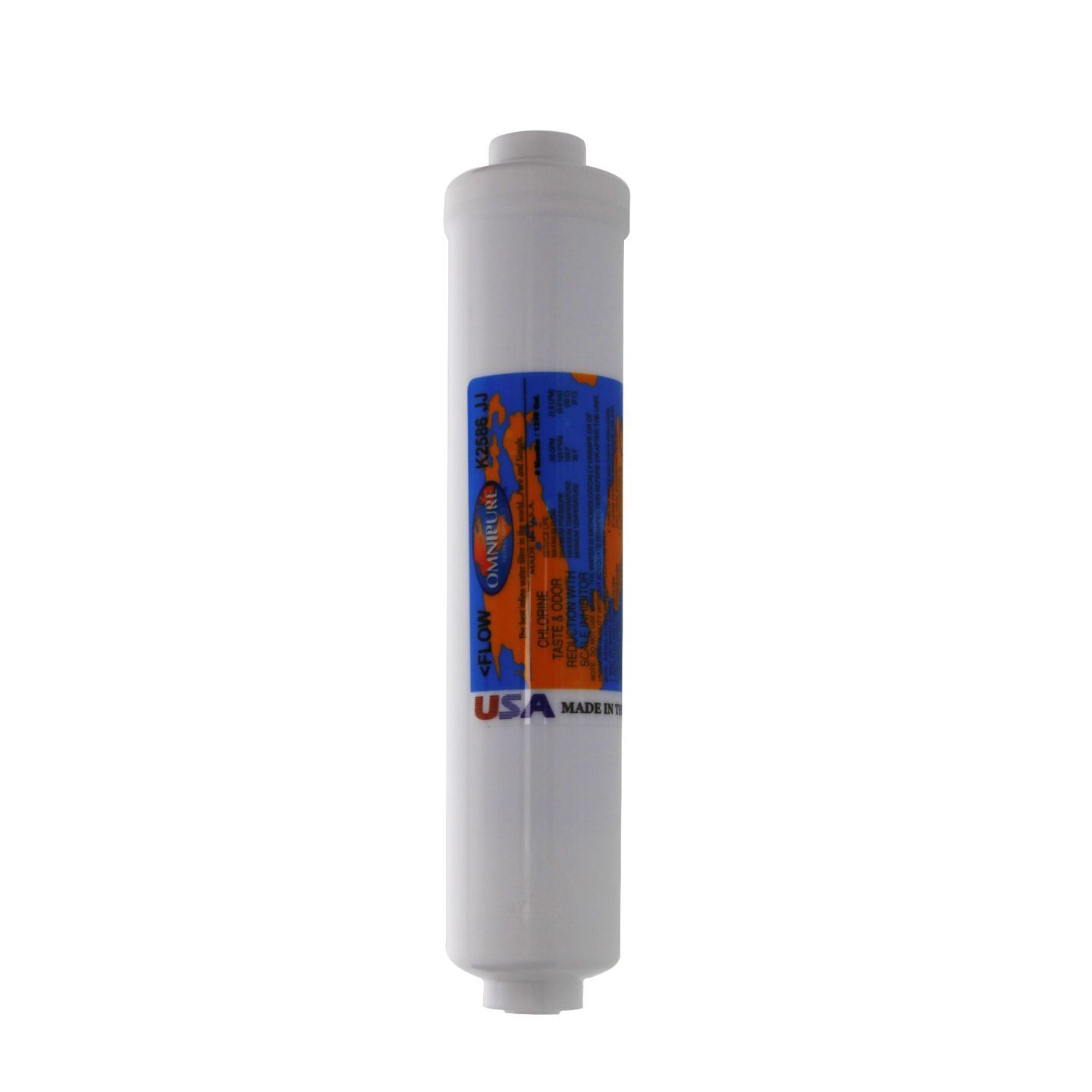 Omnipure K2586-JJ Phosphate Inline Carbon Water Filter 1/4 Quick Connect