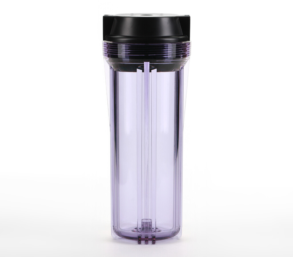 Hydronix RO Filtration Systems 10″ Clear Housing w/ Black Flat Cap 1/2″ Ports