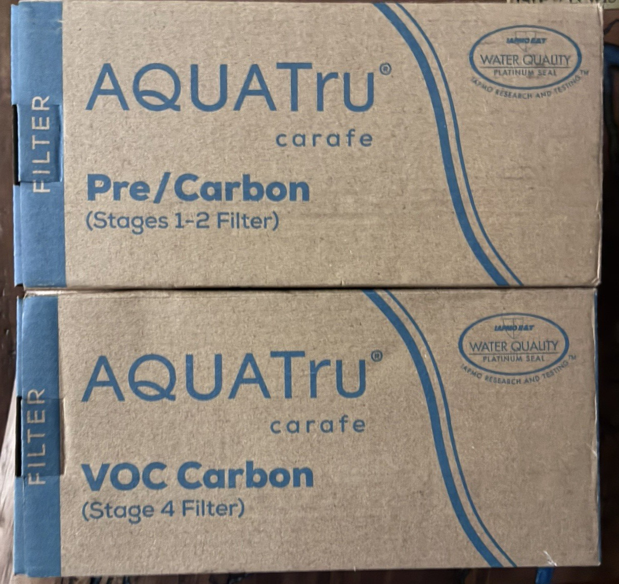 1 AquaTru Pre/Carbon Filter Stages 1-2 P/N & 1 VOC Carbon Stage 4