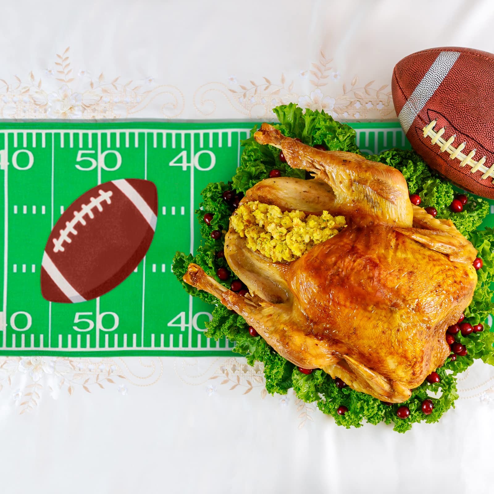 Tegeme 2 Pcs Football Table Runner Party 14 x 72 inch, Multi Color