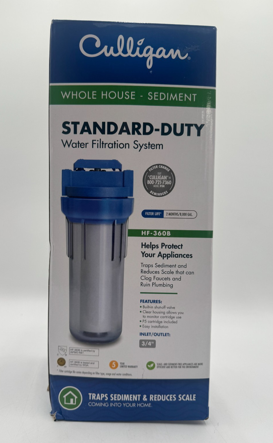 Culligan HF-360B Standard Duty 3/4″ Inlet/Outlet Whole House Filtration System