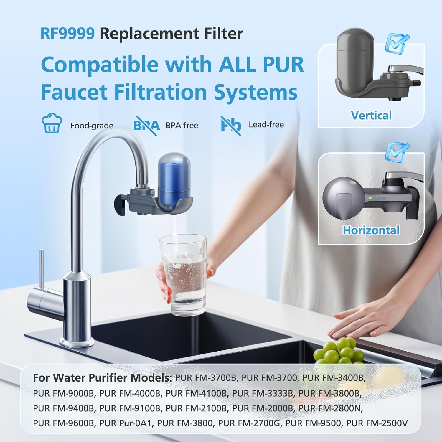 6 Pack RF9999 Faucet Mount Replacement Filter For ALL PUR/PUR PLUS Faucet Filtra