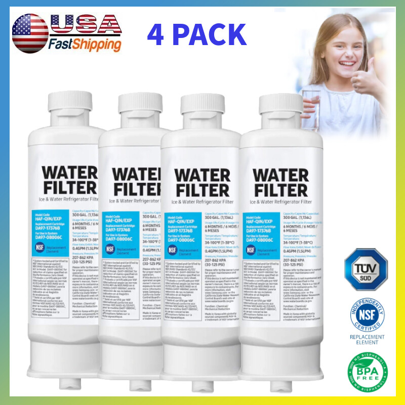 4 PACK For Samsung DA97-17376B HAF-QIN/EXP REFRIGERATOR Water Filter US