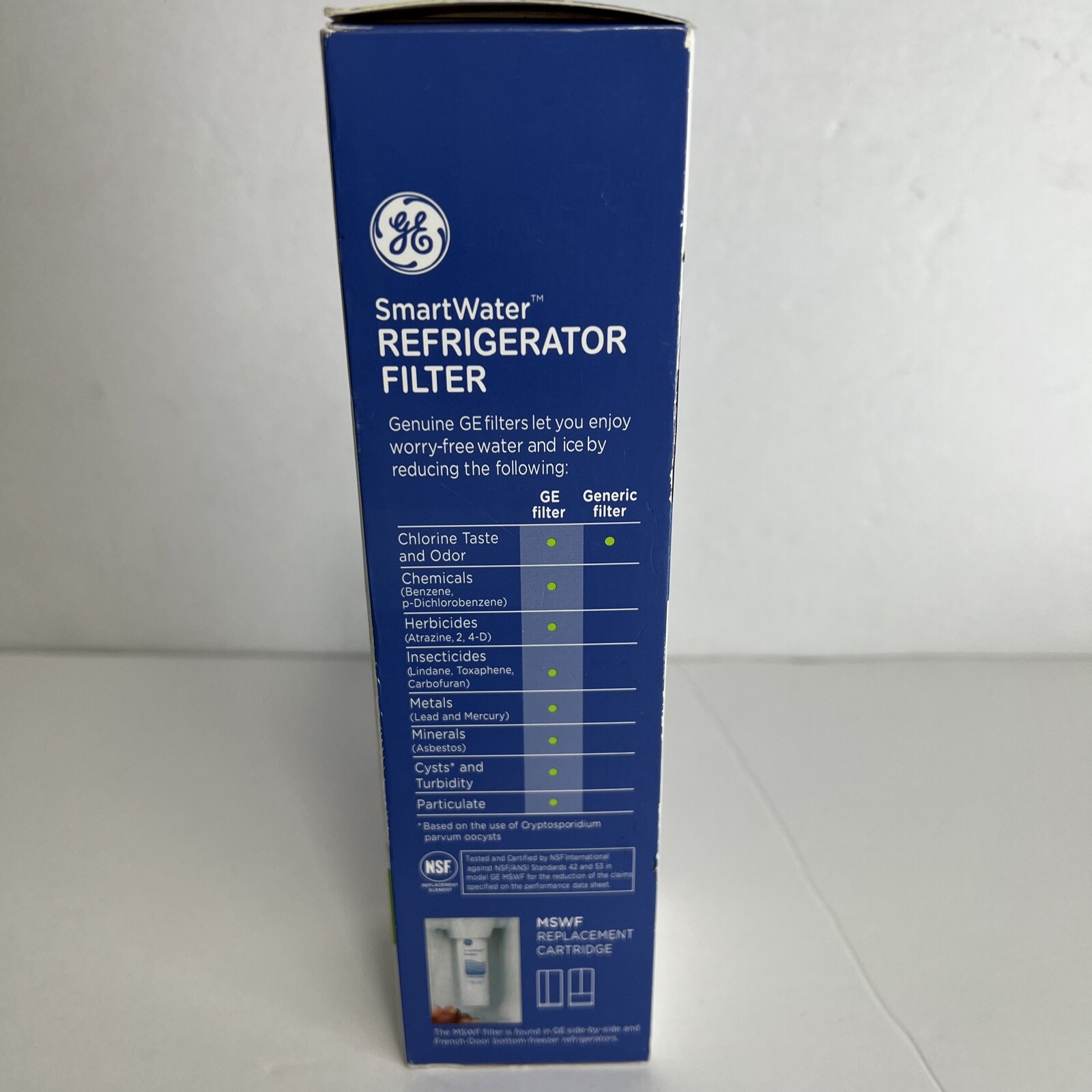 GE SmartWater MSWF Refrigerator Replacement Filter GE Side-by-Side French Door