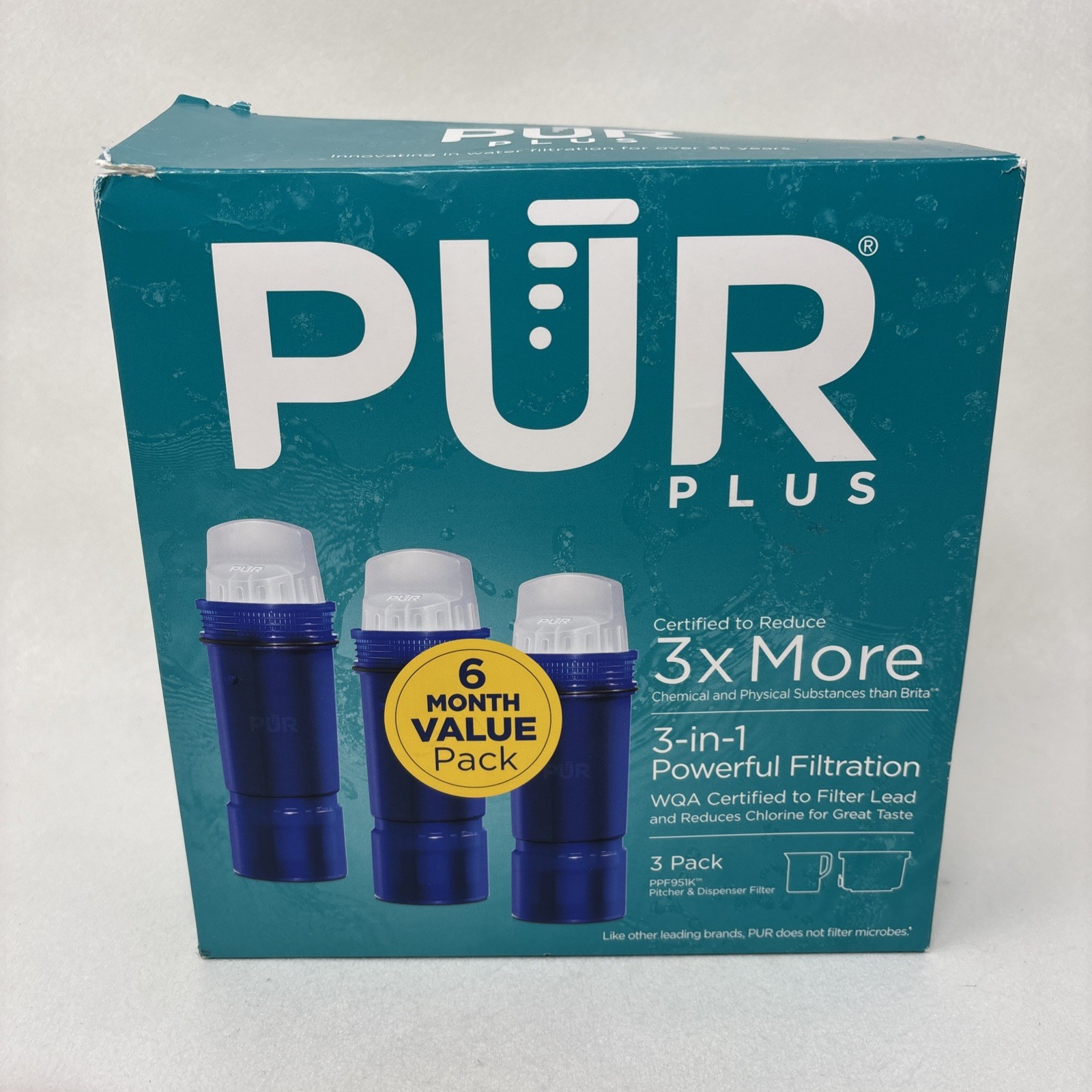 PUR PLUS 2 Count Water Filter Pitcher Replacement NSF Certified Lead Reduction