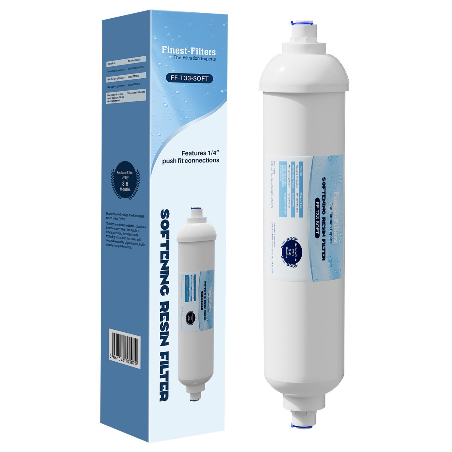 T33 Style Inline Water Softening Filter Cartridge