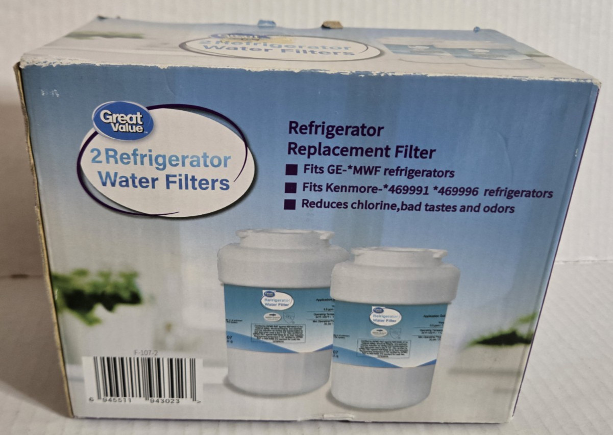 *NEW* Great Value Refrigerator Replacement Filters 2 Pack, for GE Kenmore SEALED