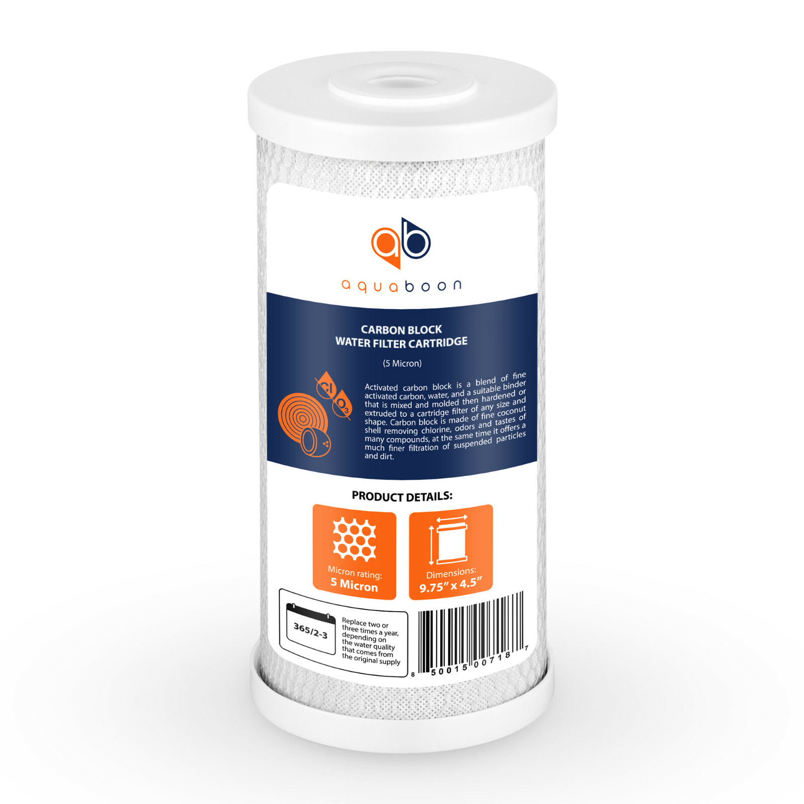 2PK of Big Blue 5µm Coconut Shell Carbon Block Water Filter Cartridge 10″x4.5″