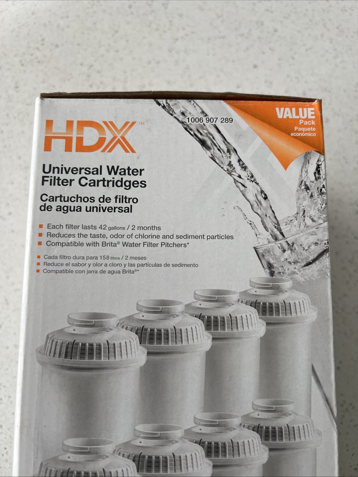 HDX Water Pitcher Replacement Water Filter Cartridges, BPA Free (8-Pack)