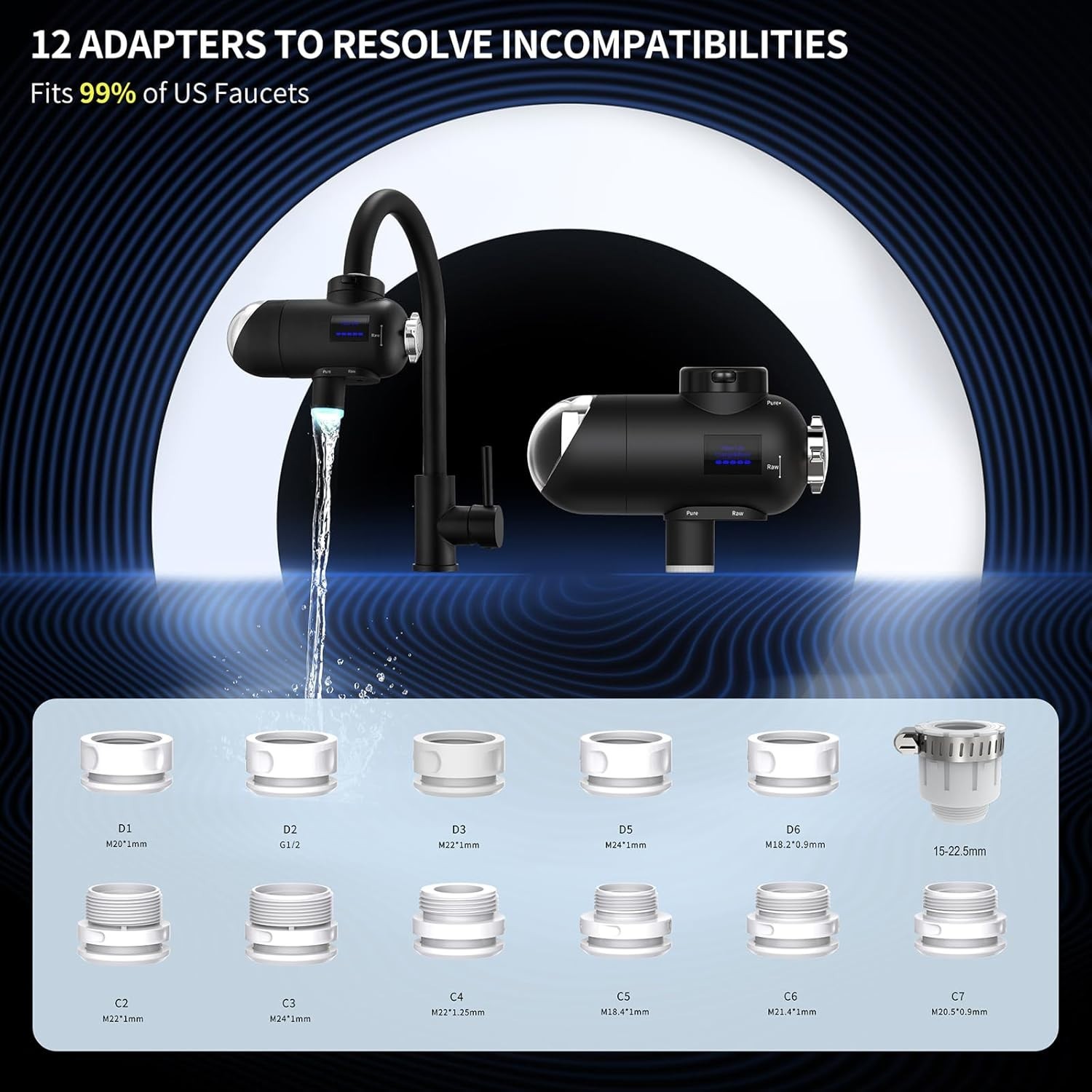 Water Filter for Sink Faucet 3.0 – Upgraded LED Display 3000-4000L Faucet Mou…