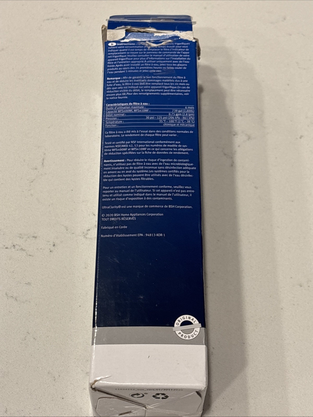 Bosch 11032531 Genuine OEM Water Filter Cartridge for Bosch Refrigerators