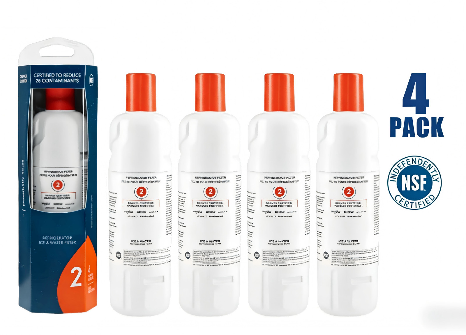 [4 Pieces]Water filter 2 replacement EDR2 -NEW SEALED