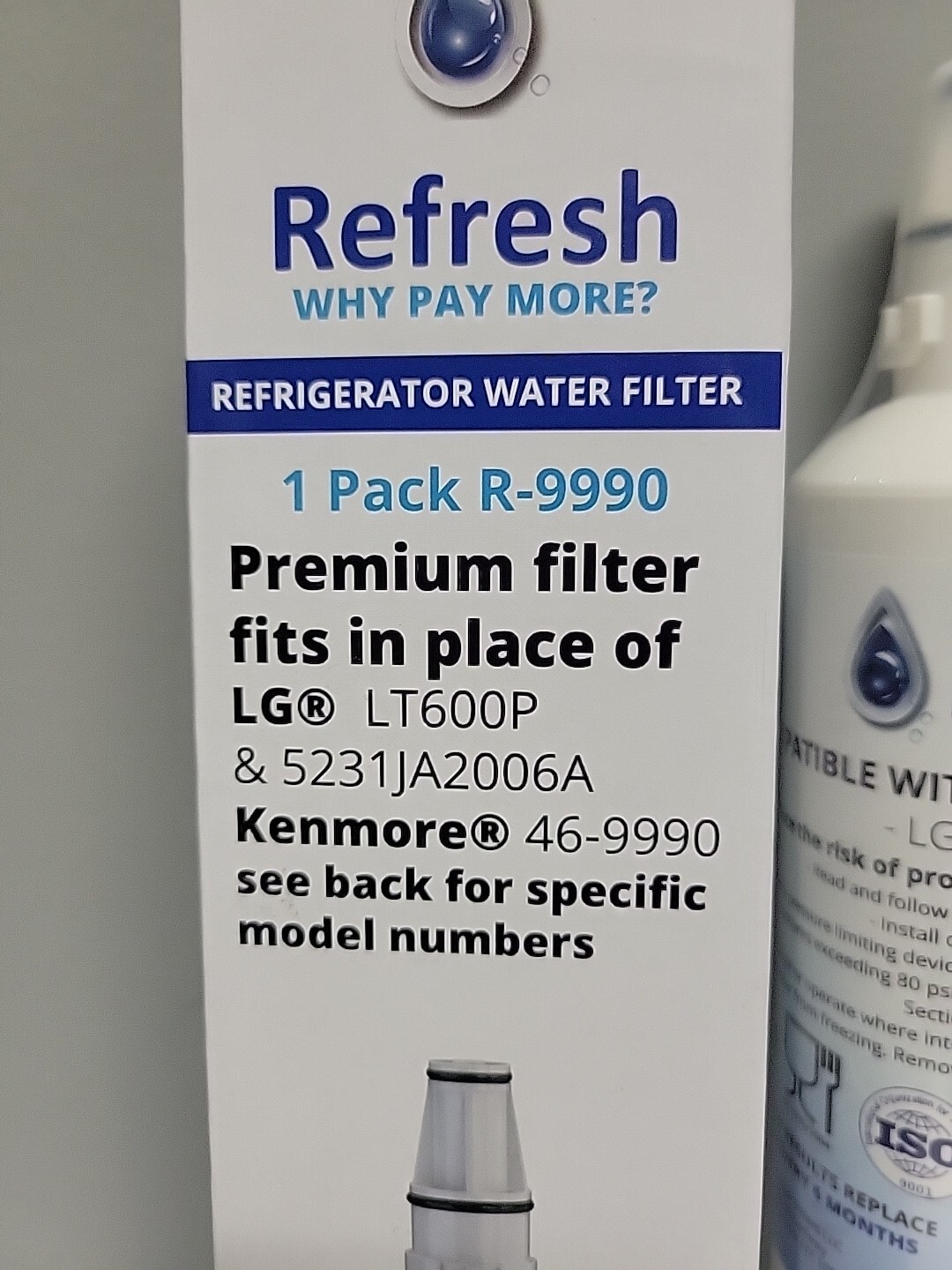 Refresh Replacement Filter R-9990 LG/Kenmore Refrigerators New LT600P 5231JA2006