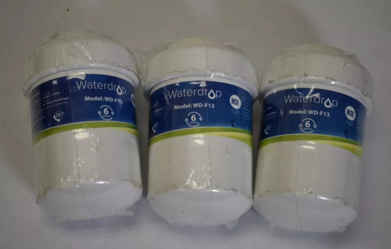 Lot of 3 Waterdrop WD-F13 Refrigerator Water Filter Replacement 0.5gpm (f-1)